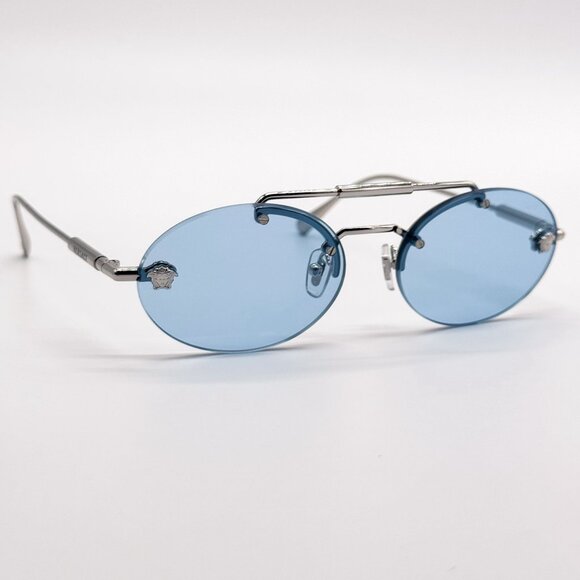 NEW VERSACE SUNGLASSES VE2295 1000/1 BLUE WOMEN EYEWEAR VE2295 10001 main image 7